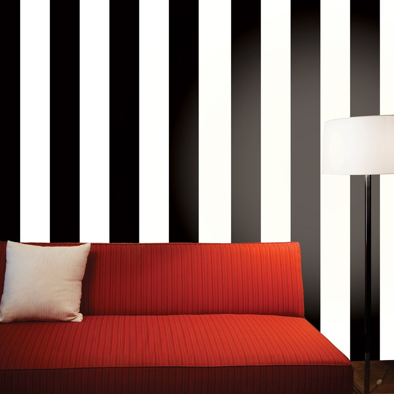 Tempaper Black & White Stripe Removable Peel and Stick Wallpaper, 20.5 in X 16.5 ft, Made in the USA - Image 5
